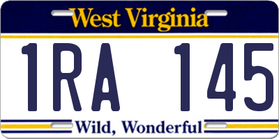 WV license plate 1RA145