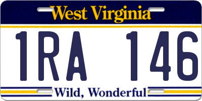 WV license plate 1RA146
