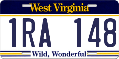 WV license plate 1RA148