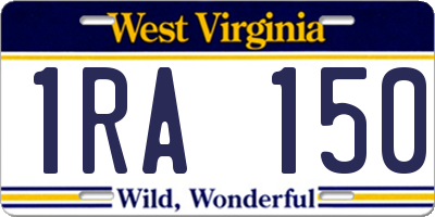 WV license plate 1RA150