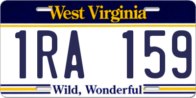 WV license plate 1RA159