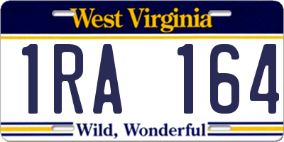 WV license plate 1RA164