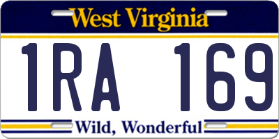 WV license plate 1RA169