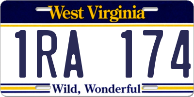 WV license plate 1RA174