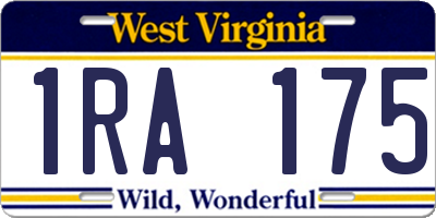 WV license plate 1RA175