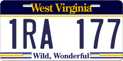 WV license plate 1RA177