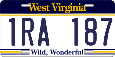 WV license plate 1RA187