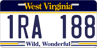 WV license plate 1RA188