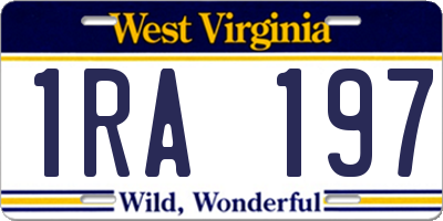WV license plate 1RA197