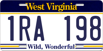 WV license plate 1RA198