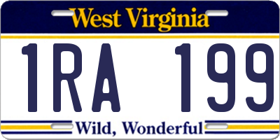 WV license plate 1RA199