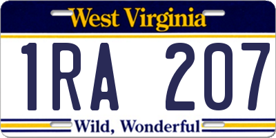 WV license plate 1RA207