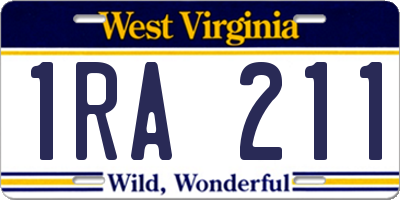 WV license plate 1RA211