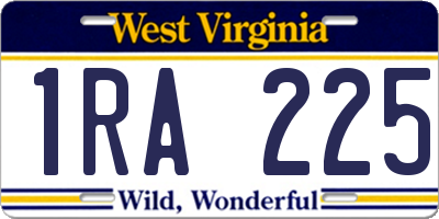 WV license plate 1RA225