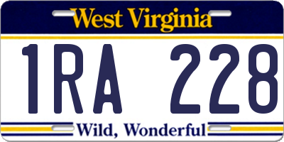 WV license plate 1RA228