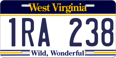 WV license plate 1RA238