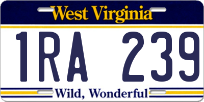 WV license plate 1RA239