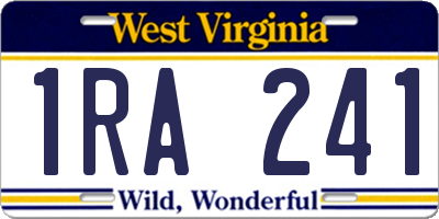 WV license plate 1RA241