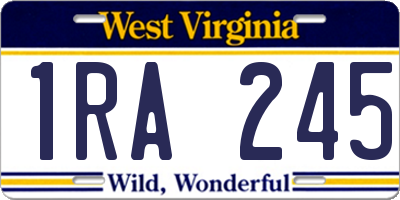 WV license plate 1RA245