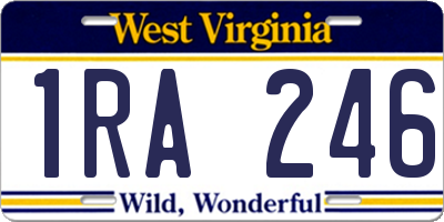 WV license plate 1RA246