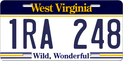 WV license plate 1RA248