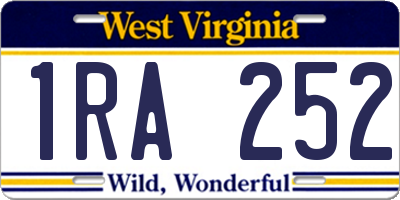 WV license plate 1RA252