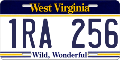 WV license plate 1RA256