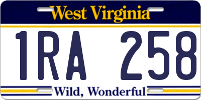 WV license plate 1RA258