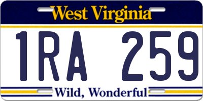 WV license plate 1RA259