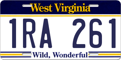 WV license plate 1RA261