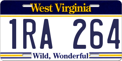 WV license plate 1RA264