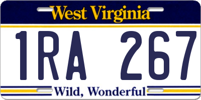 WV license plate 1RA267