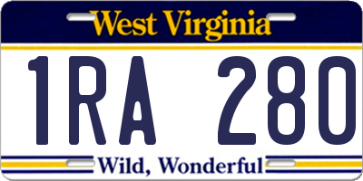 WV license plate 1RA280