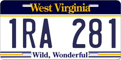 WV license plate 1RA281