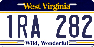WV license plate 1RA282