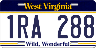 WV license plate 1RA288
