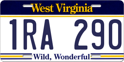 WV license plate 1RA290