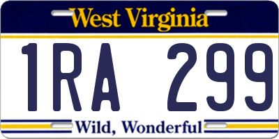 WV license plate 1RA299
