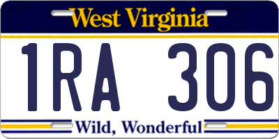 WV license plate 1RA306