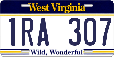 WV license plate 1RA307