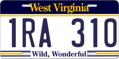 WV license plate 1RA310