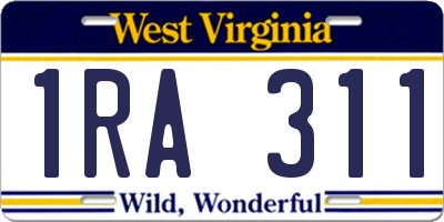 WV license plate 1RA311