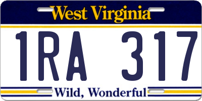 WV license plate 1RA317