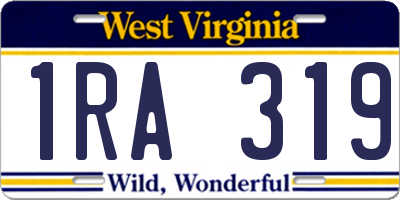 WV license plate 1RA319