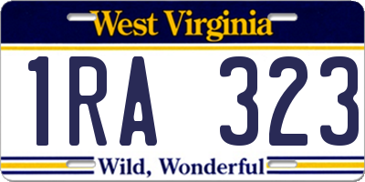 WV license plate 1RA323