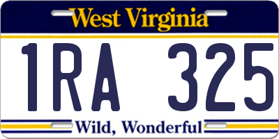 WV license plate 1RA325