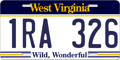 WV license plate 1RA326
