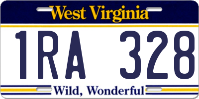 WV license plate 1RA328