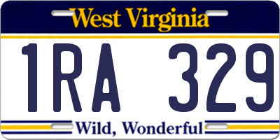 WV license plate 1RA329