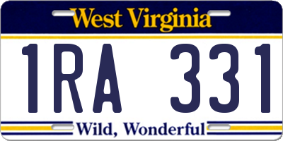 WV license plate 1RA331